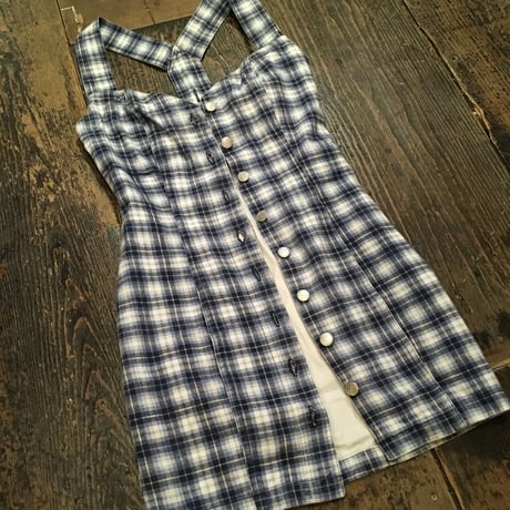 [USED]  チェック柄 COTTON タイトミニワンピース