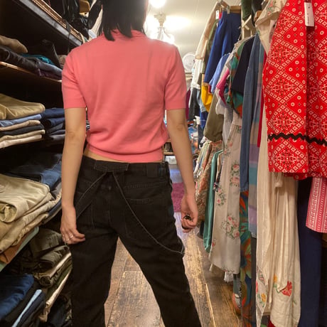 [USED] 50's~ vintage  ジグザグ襟付き PINKサマーニット