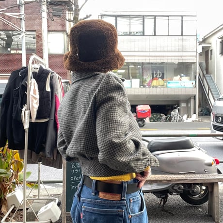 [USED] 千鳥格子WOOLショート丈ジャケット