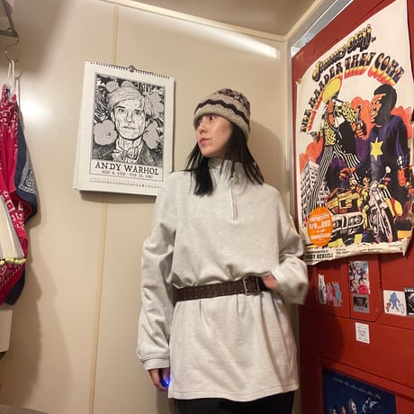 [USED] ハーフジップ BIG SIZE リブトップス