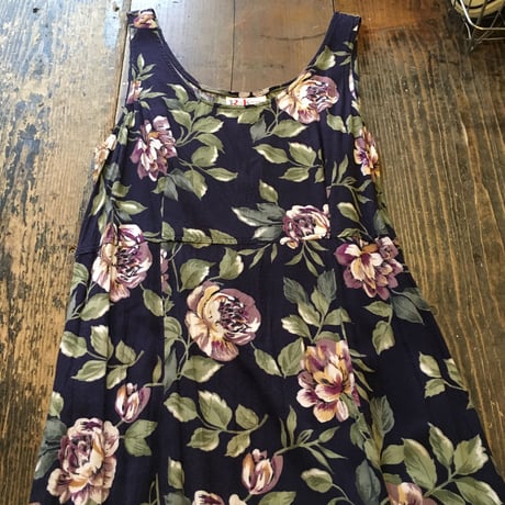 [USED] ノースリーブ花柄レーヨンワンピース