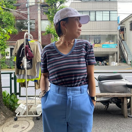 [USED] VネックマルチボーダーTee