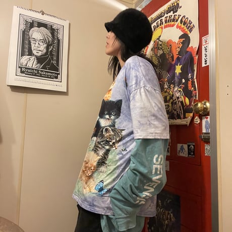 [USED] デジタルいっぱいネコちゃんポリTee