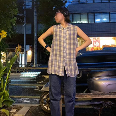 [USED] PLAID ノースリーブ シャツ