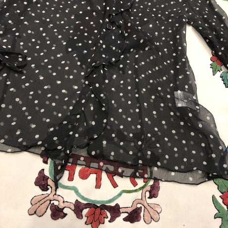 [USED]  ドット柄 SILK  BLOUSE