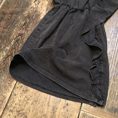 [USED] フリル付き Denim ベアトップワンピース