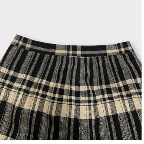 [USED] モノトーンCHECK プリーツスカート 🤍🖤
