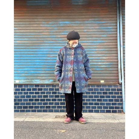 [USED] L.L.Bean WOOL 柄コート