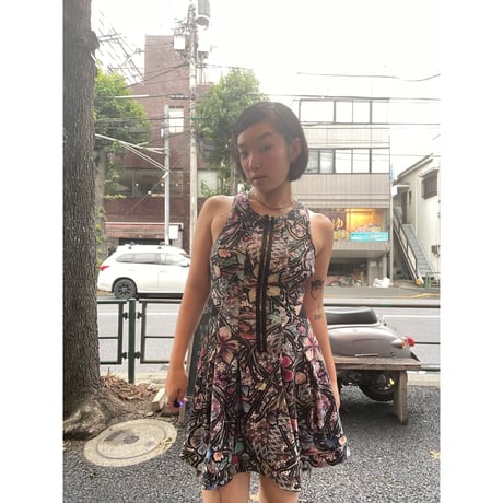 [USED]  ステンドグラス花柄　ワンピース