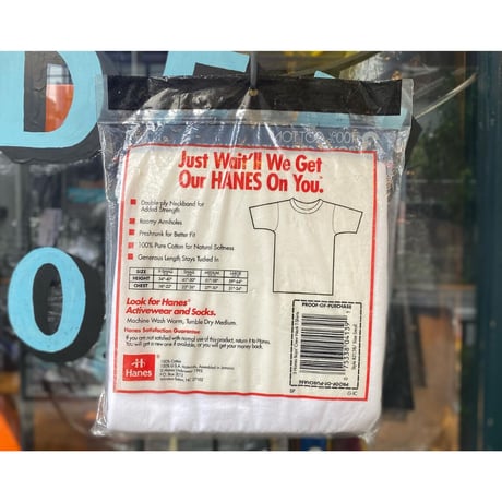 [DEADSTOCK] BOYS Hanes 白Tee early90's  DEAD STOCK!