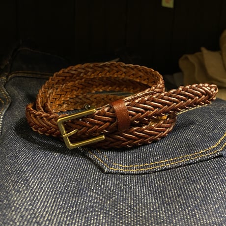 [USED]  細い編みベルト  fake Leather