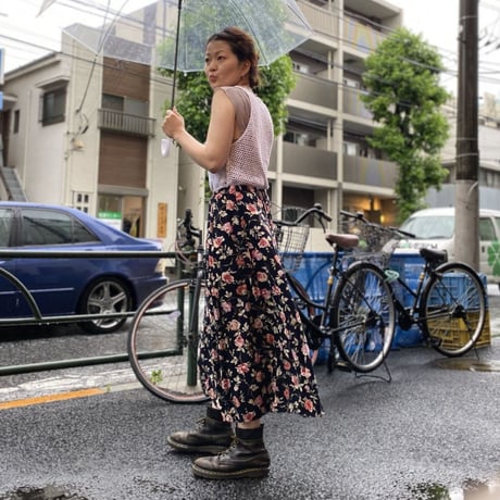 [USED] 花柄レーヨンLONG SKIRT