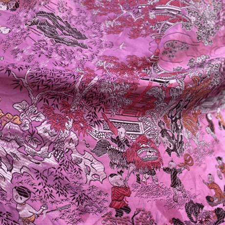 [USED] vintage  サテンCHINA ファブリック 180×168cm