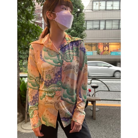 [USED]ピーターマックス風..サイケ柄シャツ