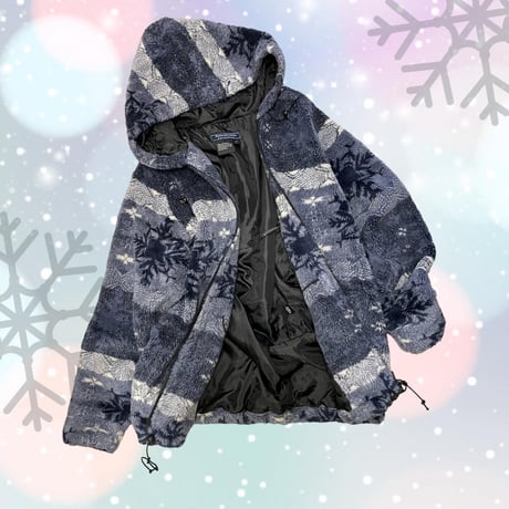 [USED] 雪柄 ボア フリース コート❄️