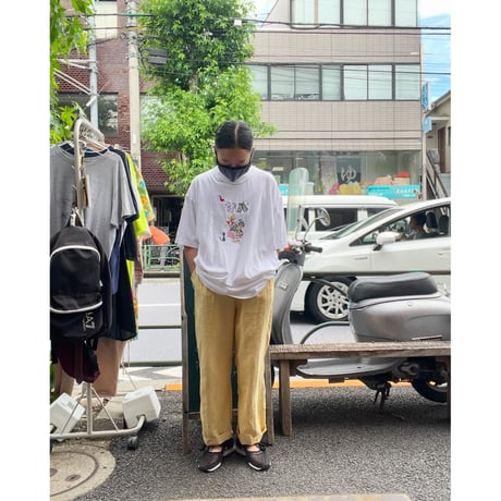 [USED] Yellow LINEN 2タック PANTS W27