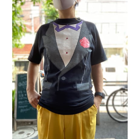 [USED] vintage 騙し絵Tee タキシード