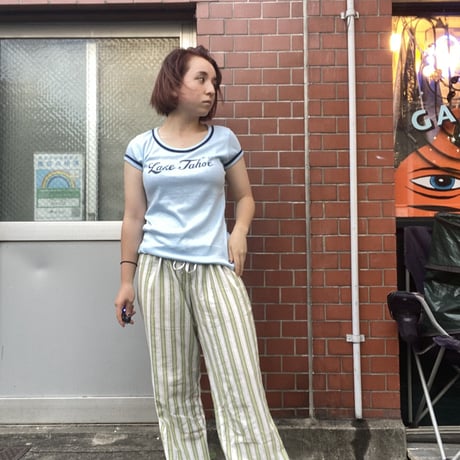 [USED] ストライプ🍿パジャマパンツ