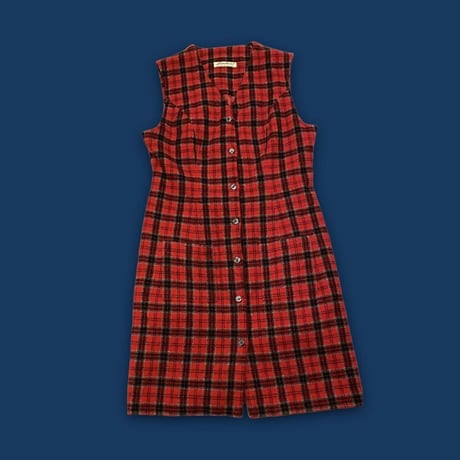[USED] チェック柄 WOOLジャンパースカート