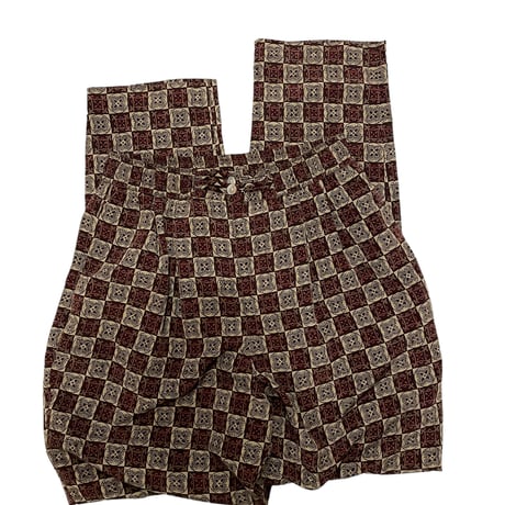 [USED] いい柄 POLY タックパンツ/made in MACAU.