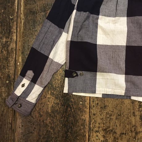 [USED] cotton 100% チェックジッパーシャツ