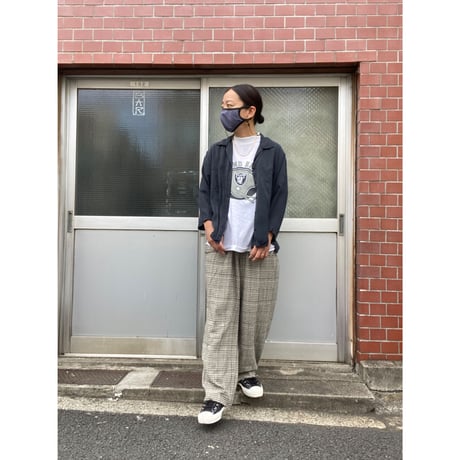 [USED] vintage シルク混 タックパンツ