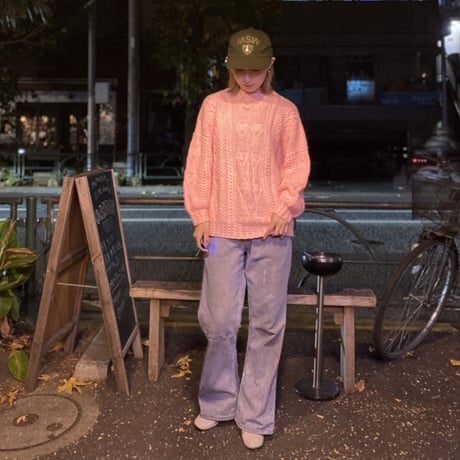 [USED] PINK💓ケーブルニット