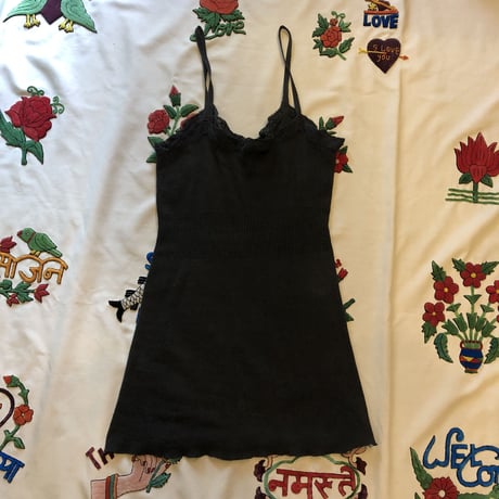 [USED] EURO vintage ランジェリーキャミ(BLK)