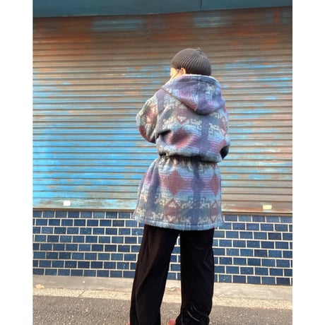 [USED] L.L.Bean WOOL 柄コート