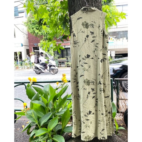 [USED] リネンGREENワンピース