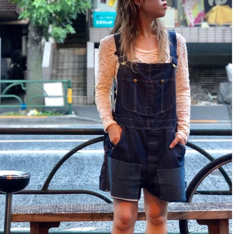 [USED] リメイク デニム short オーバーオール