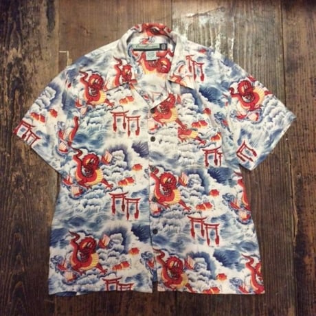 [USED] レーヨンのドラゴンシャツ