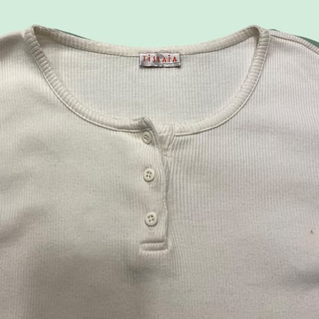 [USED] ヘンリーネック リブトップス