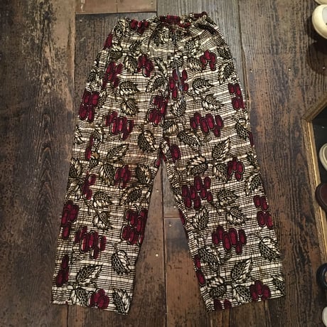 [USED] 赤い木の実柄アフリカ イージー PANTS