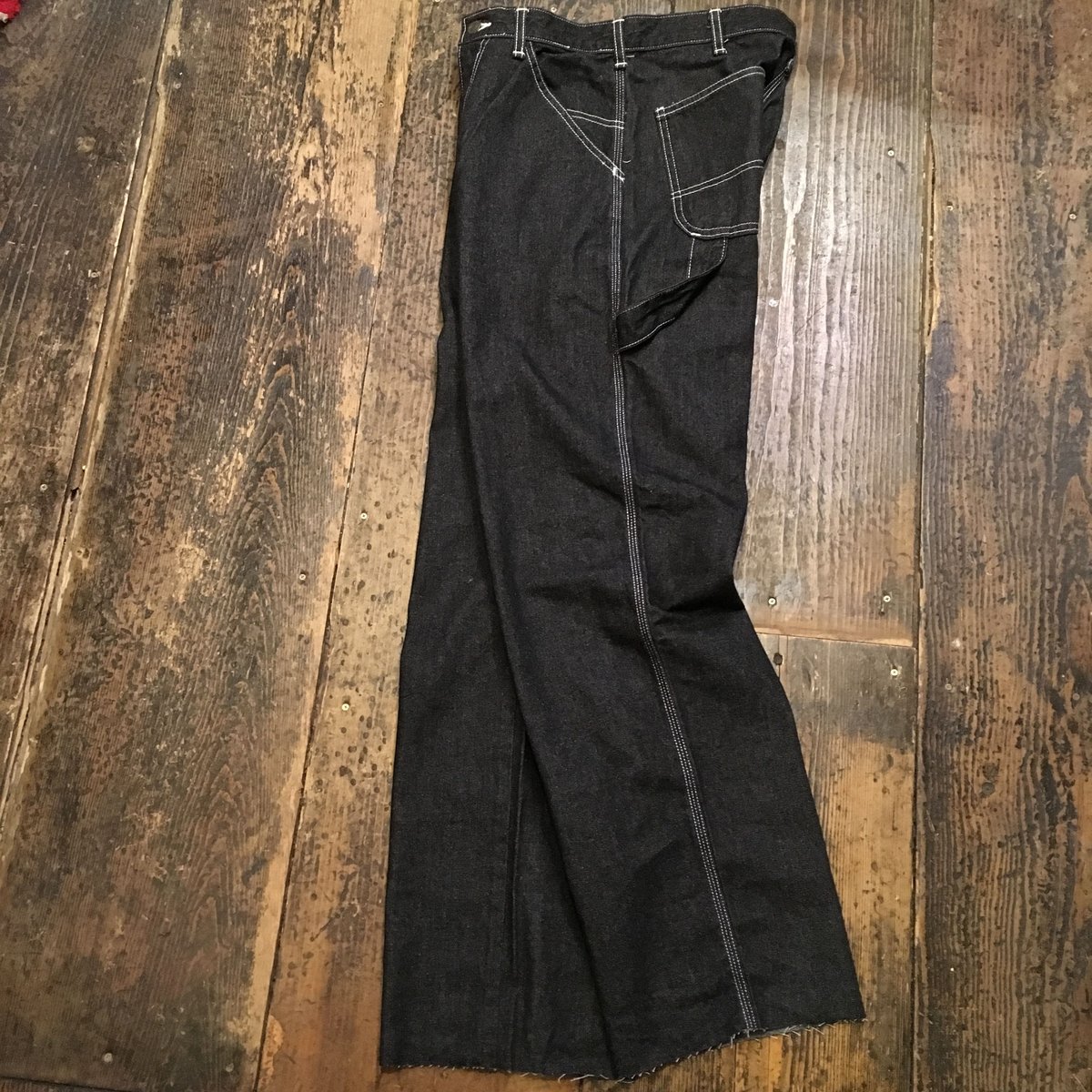 SD デニムペインターパンツ　ブラック　ウォッシュ ワンフォークロージング 1111clothing ペインターパンツ メンズ