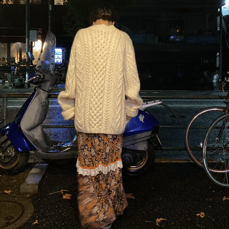 [USED] レース花柄フレアスカート