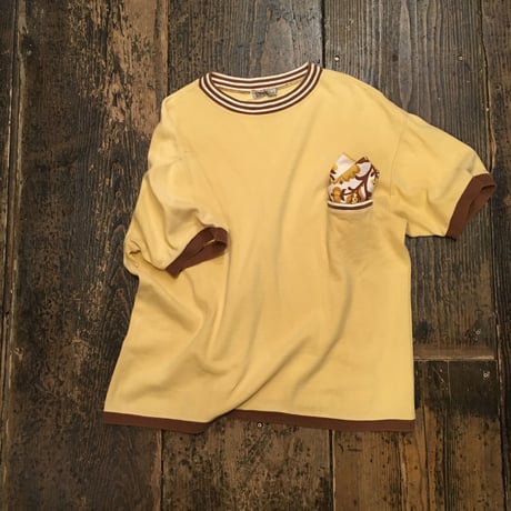 [USED]やさしい Yellow × Brown リンガーTee