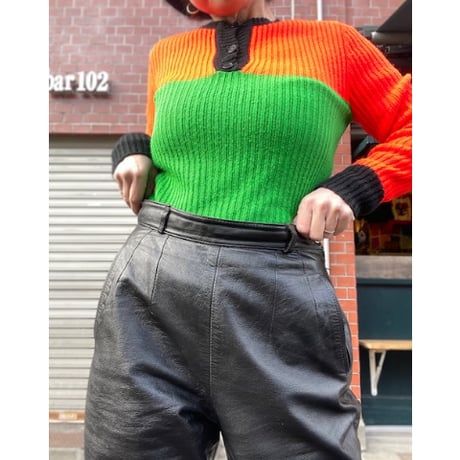 [USED] ハイウエストLEATHER PANTS  🖤