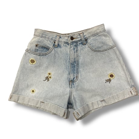 [USED] 🌻刺繍 DENIM SHORTS / W28