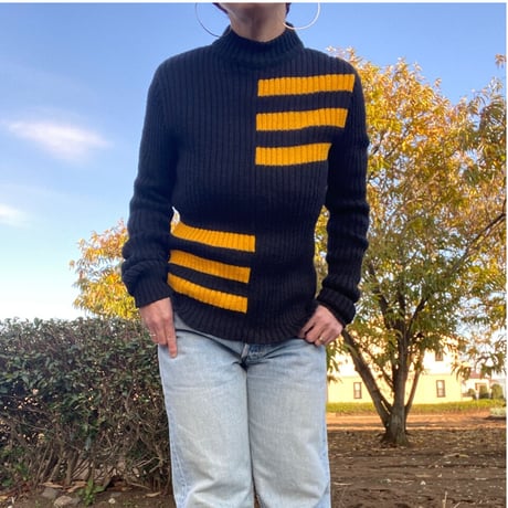 [USED] BLACK×YELLOW 🖤💛リブニット