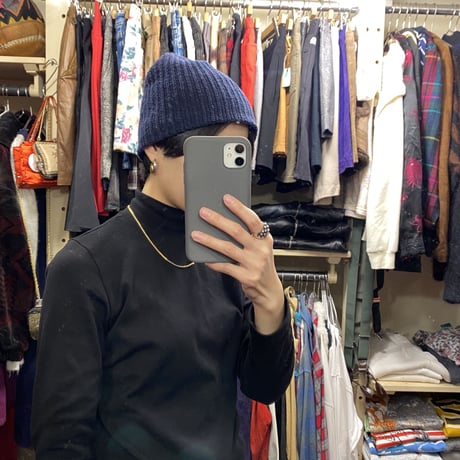 [USED] "American Apparel" NAVY ビーニー！