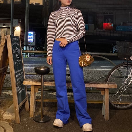 [USED] ボーダーハイネックショート丈TOPS♡