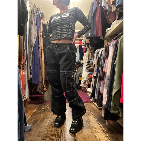 [USED] BLACK COTTON CARGO Pants