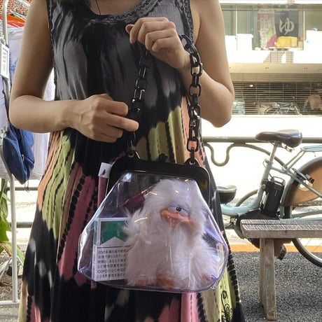 [USED] clear purple ガマ口 bag 💟