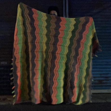 [USED]  70's Vintage ニット ブランケット 150×190cm