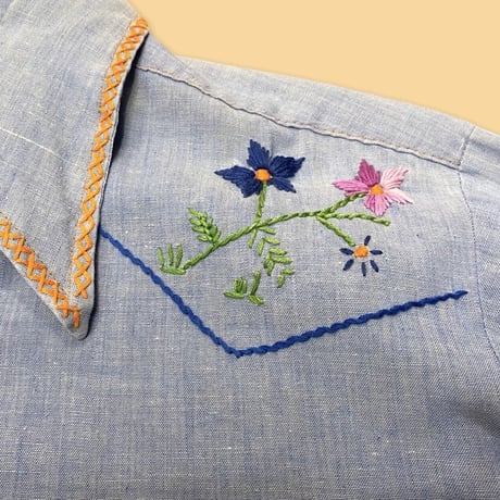 [USED] 70's vintage 刺繍シャンブレー