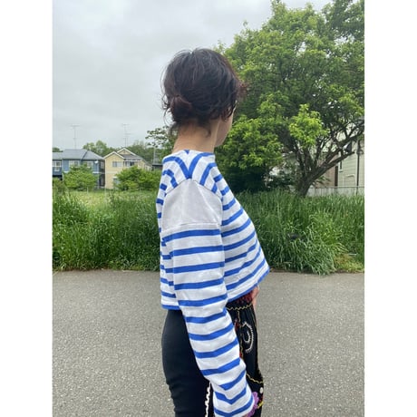 [USED] SHORT丈 ボーダー TOPS
