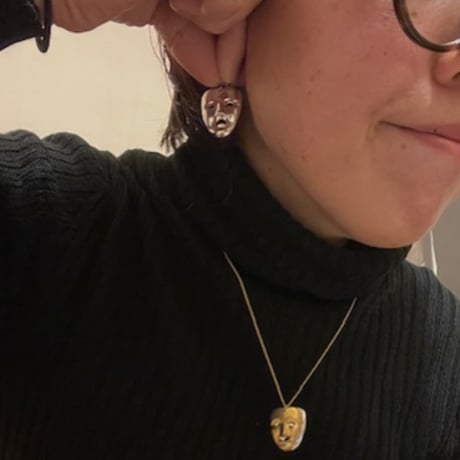 [Aquvii] ”TWO FACE ” NECKLACE / PIERCE