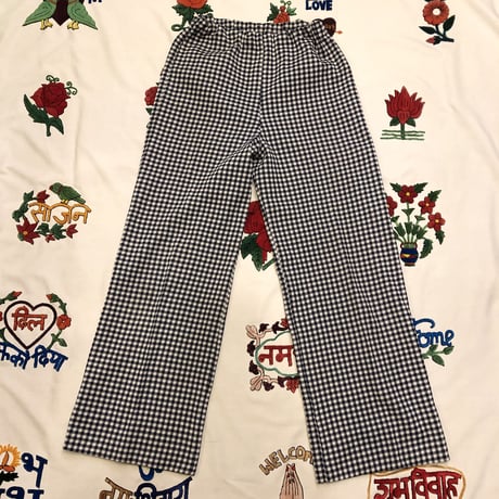 [USED] 70's EURO ギンガムチェックPOLY PANTS♡