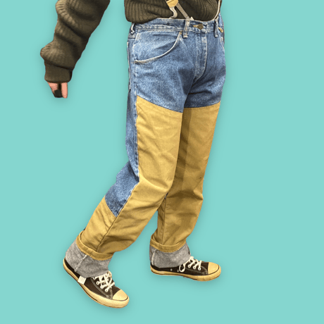 [USED] wrangler ダブルニー DENIM PANTS！